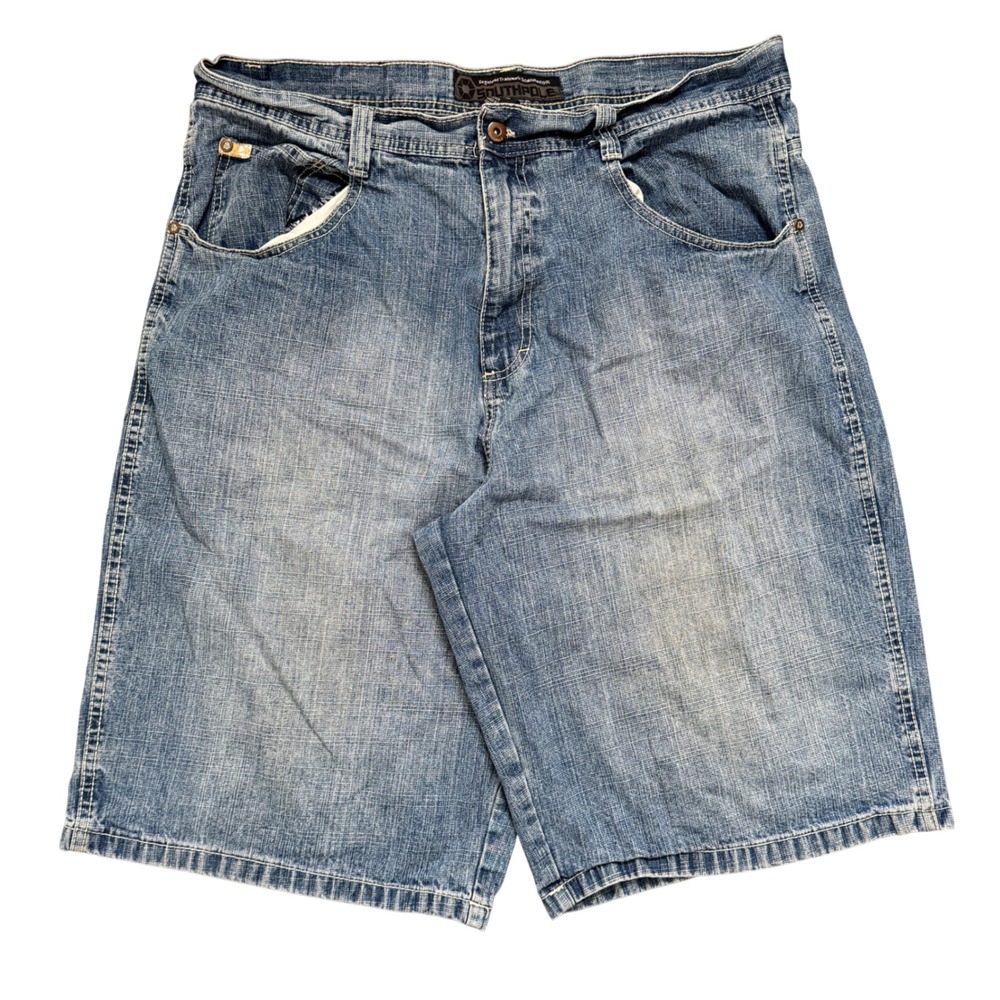 Southpole Mens Baggy Denim Jorts Blue Y2K Skater Hip Hop Jean Shorts Size 40